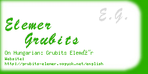 elemer grubits business card